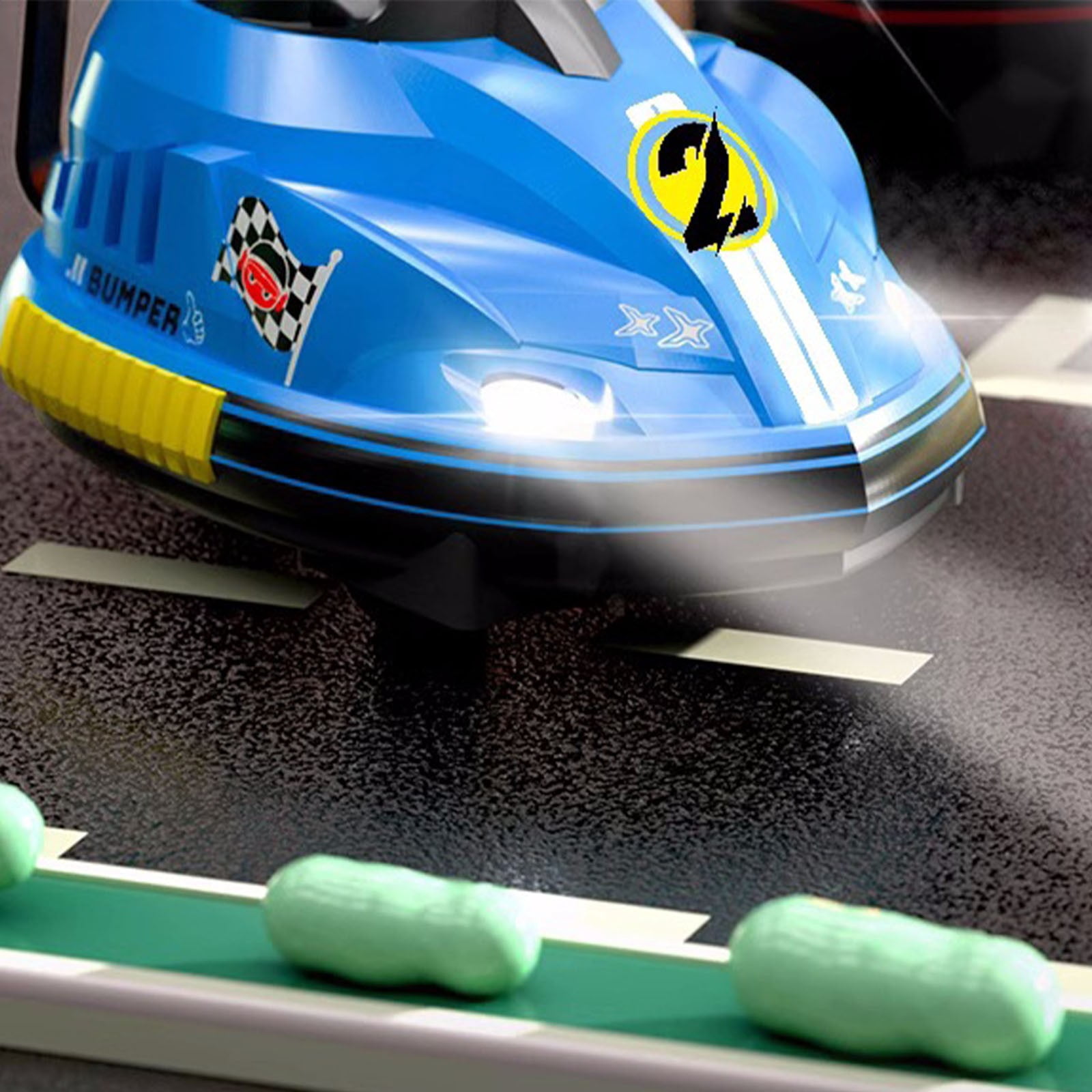 Cevemin 2 Pack Remote Control Bumper Cars - Interactive Family Game with Detachable Characters, ABS Plastic Body, Rechargeable Li-ion Battery & Rubber Tires for Indoor Racing Fun