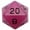 Purple With Black, variant on Metallic Dice Games Blue Glow in The Dark Acrylic Die with Black Numbers D20 35mm (1.38in) Pack of 1