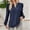 Navy, variant on Women's Long Sleeve T Shirts Novelty Trendy Solid Color V-Neck Pullover Tunic Blouses Relaxed Fit Casual Workout Basic Tunics
