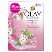 (3 pack) (3 pack) Olay Fresh Outlast Cooling White Strawberry & Mint Beauty Bar 3.17 oz, 4 count
