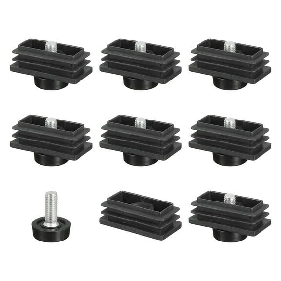 Uxcell 8 Set Leveling Feet, M8x25x50mm Plastic Square Adjustable Furniture Leg Leveling For Table Chair