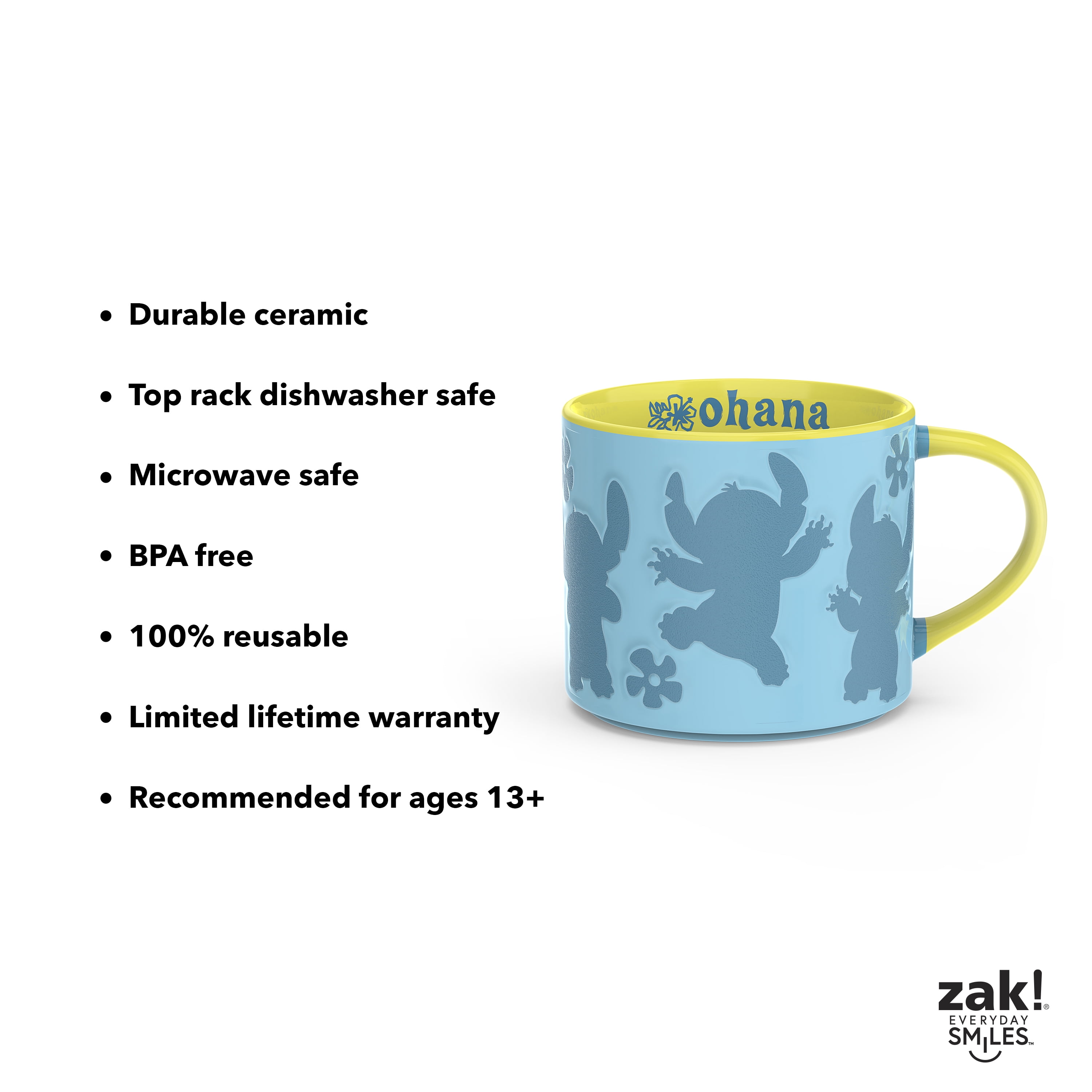 Zak Designs Stitch Weird But Cute Large 20 oz Ceramic Coffee Mug