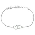 thumbnail image 1 of Miabella Double Heart Charm Bracelet in Sterling Silver, 1 of 1