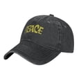 thumbnail image 3 of ZICANCN Peace Text Adjustable Baseball Cap Women , Hats for Men Adult Washed Cotton Denim Baseball Caps Fashion Black, 3 of 6