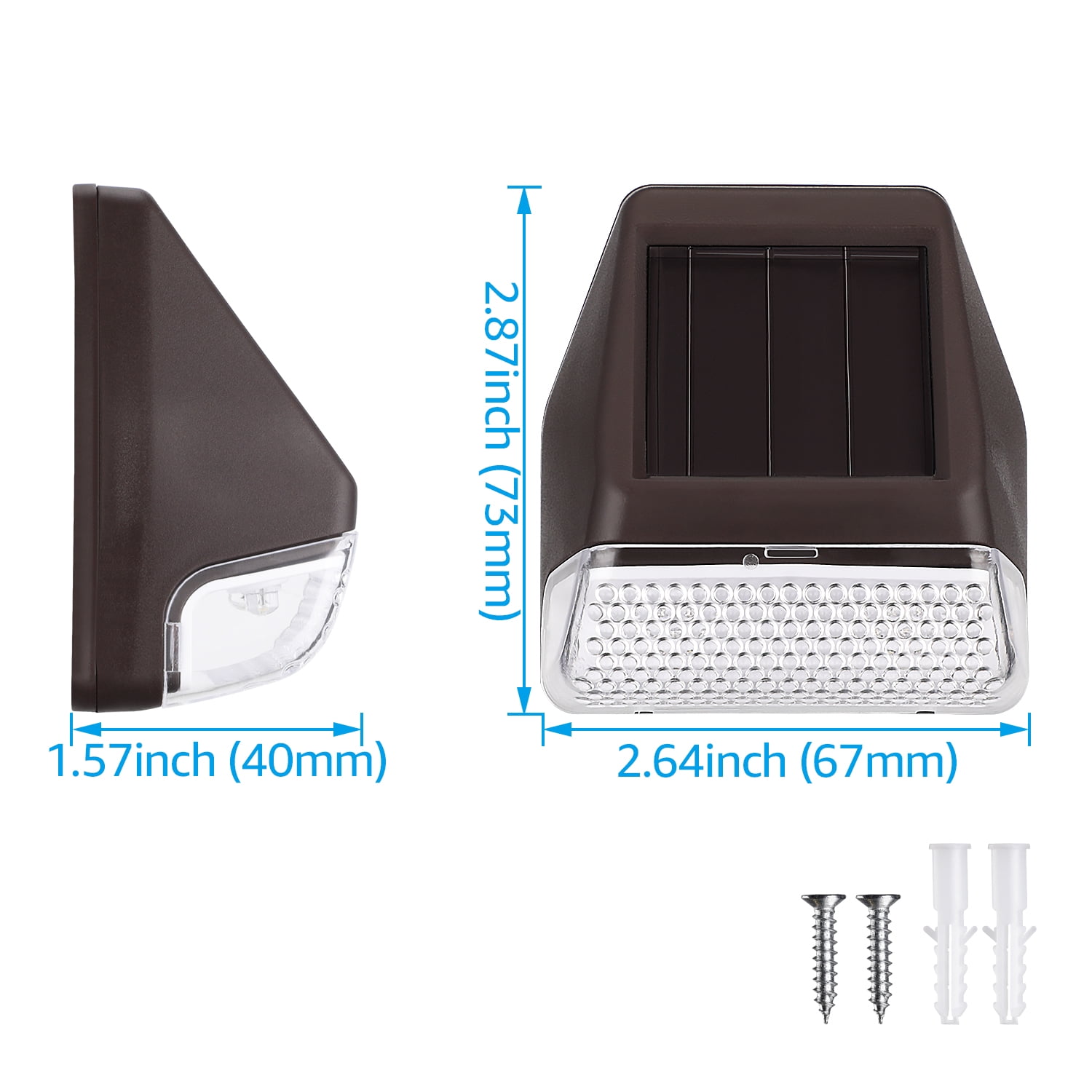 24 Pack Solar Deck Lights, Dusk-to-Dawn LED Fence Lights, Oil Rubbed Bronze