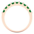 thumbnail image 5 of 0.63 ctw Wedding Band for Women - 14K Rose Gold Simulated Emerald Stackable Eternity Ring, 5 of 6