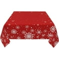 thumbnail image 3 of Merry Christmas Square Tablecloth 52 Inch Winter Red White Snowflakes Square Tablecloth for Christmas Washable Xmas Holiday Table Cloth for Home Dining Room Party Indoor Decor, 3 of 8