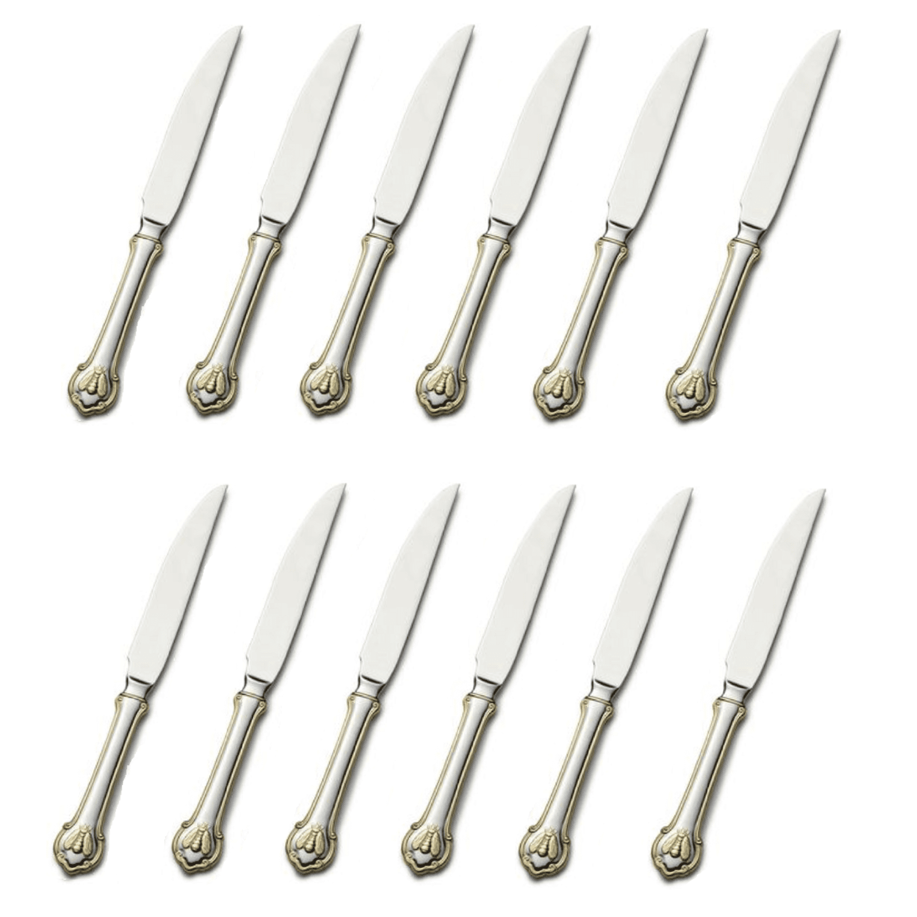 Wallace Napoleon Bee Gold 18/10 Stainless Steel Steak Knife (Set of