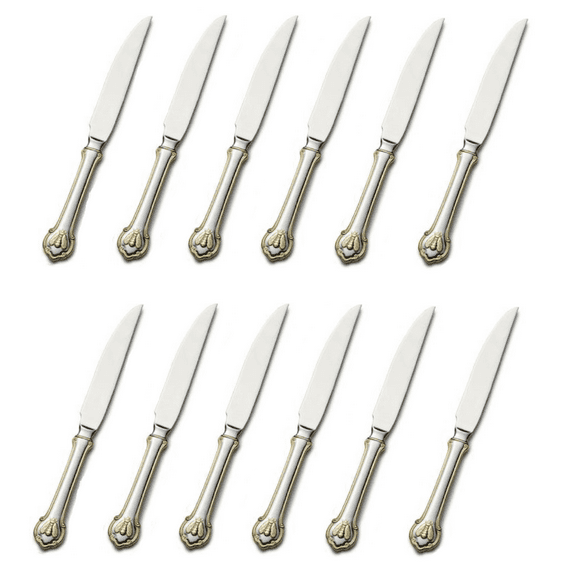Wallace Napoleon Bee Gold 18/10 Stainless Steel Steak Knife (Set of Twelve)