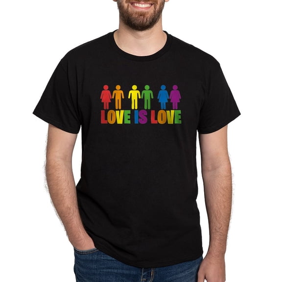 CafePress - Love Is Love Dark T Shirt - Men's Classic Graphic Cotton T-Shirt