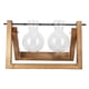 thumbnail image 1 of Terrario de plantas Nikou con soporte de madera florero de vidrio jardinera de vidrio escritorio marco de madera 2 botellas, 1 of 15