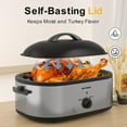 thumbnail image 4 of 20 Quart Electric Roaster Oven, Turkey Roaster Oven Buffet with Self-Basting Lid, Removable Pan, Cool-Touch Handles, Stainless Steel, Silver, 4 of 16