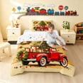 thumbnail image 3 of Erosebridal Christmas Truck Twin Comforter Sets, Christmas Tree Bedding Set, Wood Wreath, Xmas Reversible 2pcs 1 Comforter and 1 Pillowcase, 3 of 6