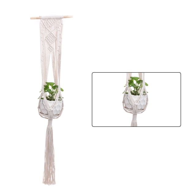 Monstrate Cestas colgantes 100 hechas a mano, soporte para plantas, macramé, colgador de plantas, maceta para colgar en la pared interior, soporte para Jardín y Patio No.14 Monstrate HA001777-14