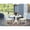 Linen White, variant on 42 in. Dublin Round Table with Two 9 in. Drop Leaves & 2 Double X Back Chairs - Linen White, 3 Piece