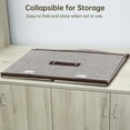 thumbnail image 3 of 2pcs Large Collapsible Storage Bins 20 inches with Lids and Compartments, Foldable Linen Fabric Organizing Containers for Clothes, Cube Organizers for Home Closet Storage, 3 of 5