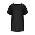 thumbnail image 4 of Timegard Summer Top for Women Round Neck Short Sleeve Travel Casual Solid Color Mid Long Top with Pockets, 4 of 8