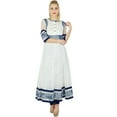 thumbnail image 1 of Bimba Kurti Anarkali Blanc pour Femmes Kurta à Manches Transparentes en Filet Blouse Ethnique, 1 of 2