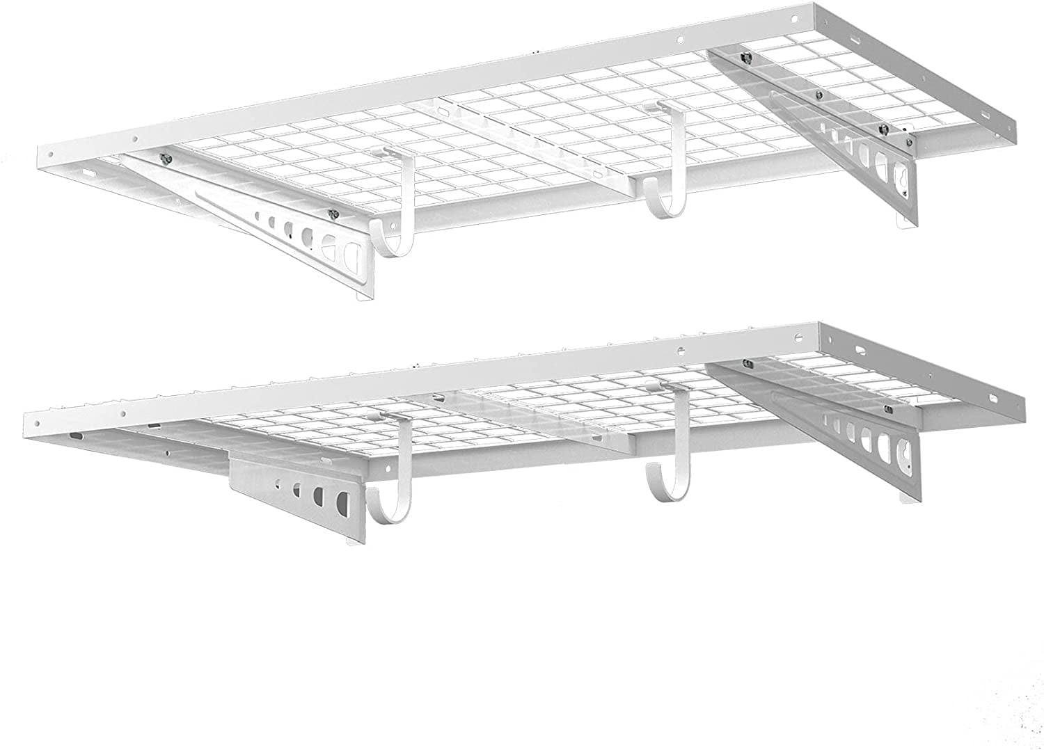 2x4ft Bike Storage Rack Garage Wall Shelves, Black, 2Pack