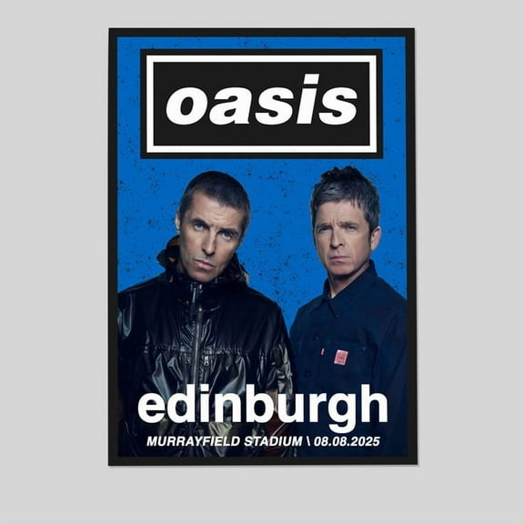 Oasis Edinburgh 08.08.2025 Concert Poster Retro Style - Size 24''x36'' - Kiloa