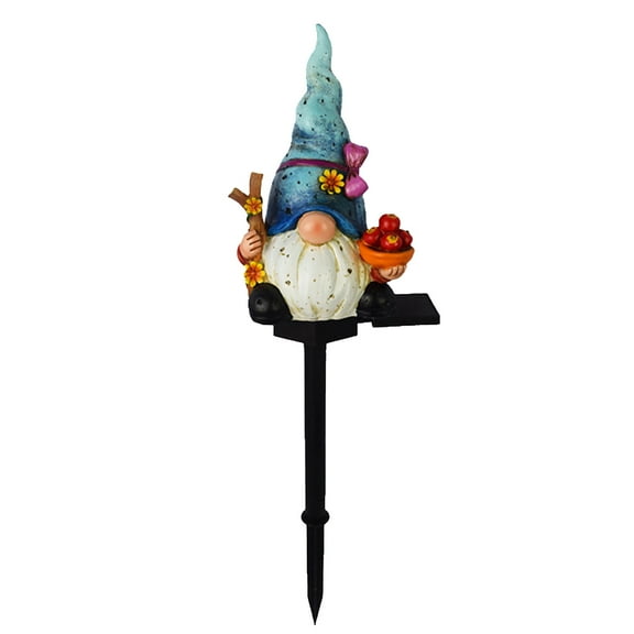 Luckky 1 PCS Gnome Solar Lights Statue, Outdoor Garden LED Decor Gnome Waterproof Fairy Houses Lights for Home Decor Decorative Stakes Solar Powered for Outside Lawn Walkway Patio Yard