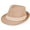 Khaki, variant on Gustave Straw Trilby Fedora Hat for Men Women Short Brim Panama Sun Hat Summer Breathable Beach Hat - Beige