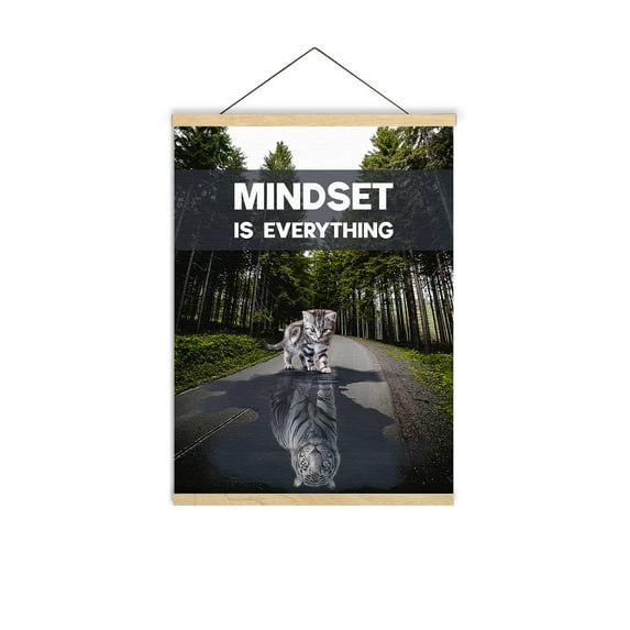 Awkward Styles Motivational Wall Art Inspirational Quotes Wall Art Motivational Wall Decor Inspirational Decor Cat Mindset is Everything Hanger Dowel Optimistic Quote Home and Office Prints