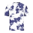 thumbnail image 4 of WRKEKC Men's Casual Short Sleeve Shirts Tie-Dye Printed Button-Front Crew Neck Top for Men Fashion Daily Wear Social Events and Leisure Time, 4 of 5