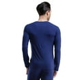 thumbnail image 4 of Men's Thermal Underwear Top Long Sleeve Slim Fit V-Neck Base Layer Shirt for Winter, Royal Blue, Size 4XL, 1ea, 4 of 6