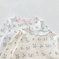 thumbnail image 5 of Splozh Cute Baby Outfits Girls Breathable Long Sleeved Home Clothes Cute Flower Pattern Homewear Set 2PCS Outfits,Blue,5-6 Years, 5 of 6