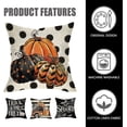 thumbnail image 3 of Juego de 4 fundas de almohada decorativas para truco o trato de Halloween, 16 x 16: espeluznante, 3 of 5