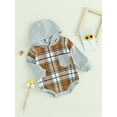thumbnail image 3 of Wassery Baby Boys Fall Winter Hooded Jumpsuit Long Sleeve Plaid Warm Romper Bodysuits 6 12 18 24 Months Infant Playsuits, 3 of 9