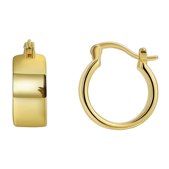 Charm-In 14K Gold Plated Chunky Earrings | Hoop Earrings | Women's Gold Earrings | Hypoallergenic Earring Hoops