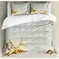 thumbnail image 1 of Starfish Duvet Cover Set King Size, Seacoast with Sand with Colorful Various Seashells Tropics Aquatic Wildlife Theme, Decorative 3 Piece Bedding Set with 2 Pillow Shams, Multicolor, by Ambesonne, 1 of 3