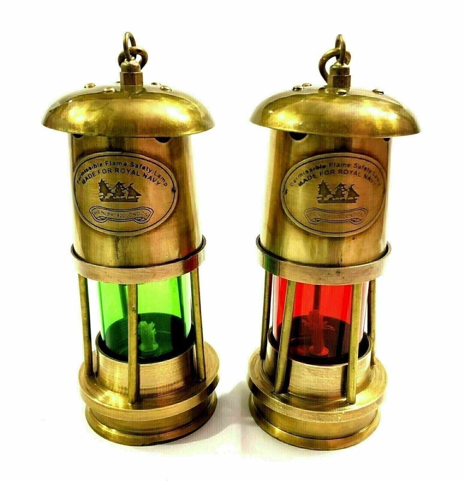 Vintage Antique Brass Miner Lamp Lantern Collectible Nautical Maritime Ship Lantern Oil lamp Boat Lighting