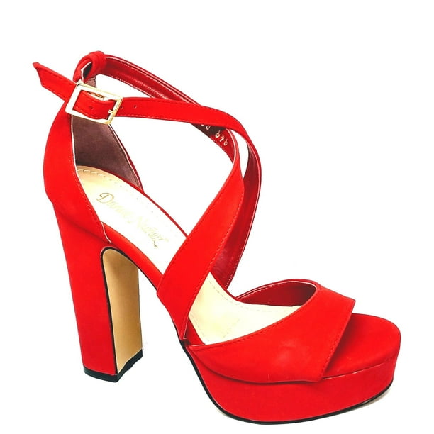 Tacones Sandalias Crack Calzado De ADULTO Tipo SANDALIA Color ROJO