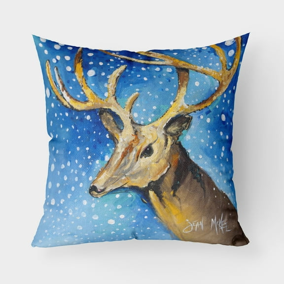 Carolines Treasures JMK1206PW1818 Reindeer Canvas Fabric Decorative Pillow 18H x18W multicolor