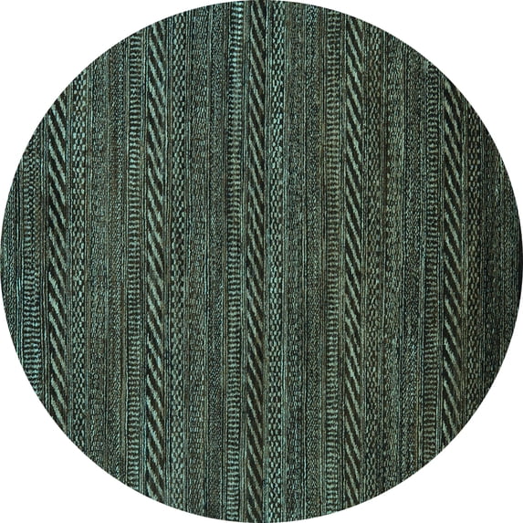 Ahgly Company Indoor Round Oriental Light Blue Modern Area Rugs, 7' Round