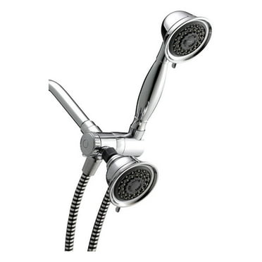 Waterpik PowerSpray  Series VAT-313E-343DE Dual Shower Head System, 1.8 gpm, 6-Spray Function, Polished Chrome