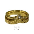 thumbnail image 4 of Flmtop Femmes Mode en Forme de V Strass Incrusté Mariage Bague de Fiançailles Bijoux Cadeau, 4 of 6