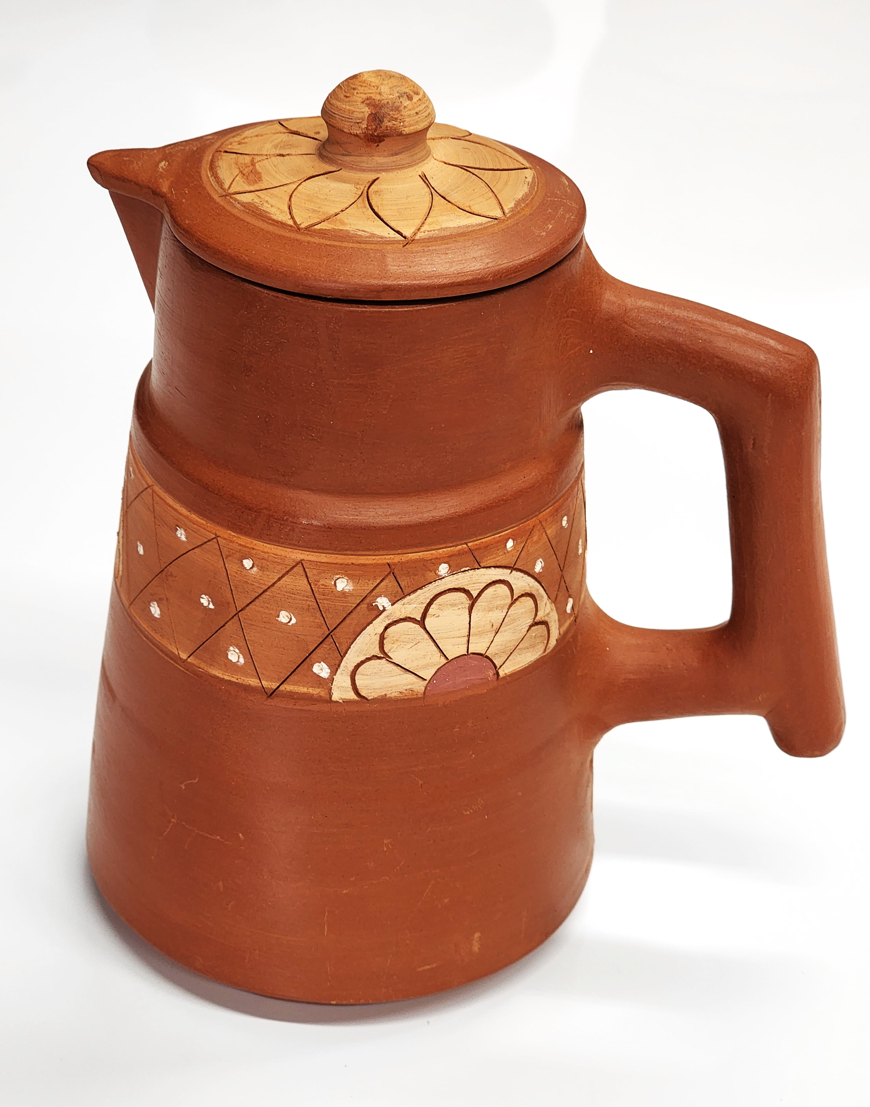 100 Natural hand made clay water jug with lid. product of Sri Lanka