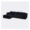 thumbnail image 6 of Cloud Couch Sectional with L-Shape Chaise, Modular Deep Seat Sofa, No Assembly Required Upholstered Couches for Living Room & Bedroom, Black Corduroy, 6 of 9