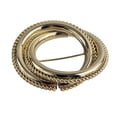 thumbnail image 3 of Classic Double Ring Circle Gold Tone Pin Brooch 1 7/8", 3 of 4