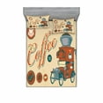 thumbnail image 2 of Retro Bedding Set with Sheet & Covers, Commercial Design of Vintage Truck with Coffee Grinder Old Fashioned, Printed Bedroom Decor 2 Shams, 4 Sizes, Cream Orange Grey, by Ambesonne, 2 of 3