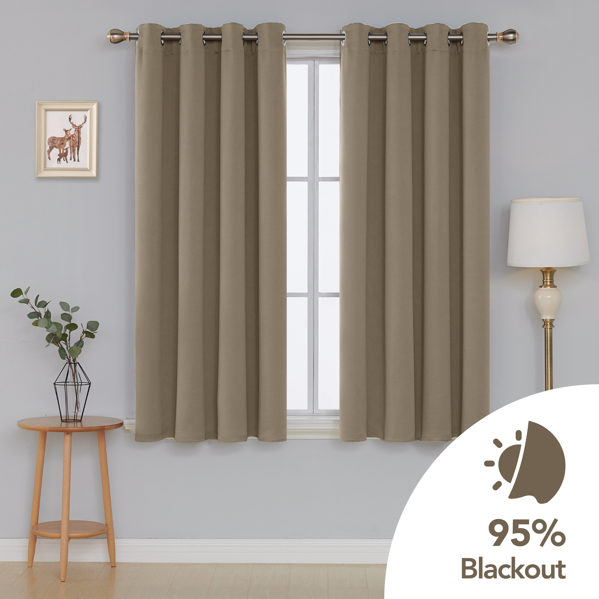 Deconovo Grommet Top Blackout Curtains Window Panels Thermal Insulated