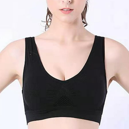 

Aueoeo Push Up Bra Sports Bras for Teens Women Sports Bra Without Steel Ring No Chest Support Yoga Running Vest