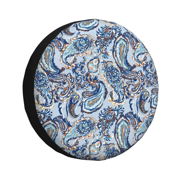 Fotbe Paisley Floral Branches Funda de Llanta de Repuesto con Estampado, Engrosada, Ajuste Universal para Jeep, Remolque, RV, SUV, Camión-15 inch