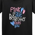 thumbnail image 4 of Inktastic Pink or Blue, Big Brother Loves You Footprints and Heart Youth T-Shirt, 4 of 5