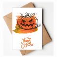 thumbnail image 1 of Pintado a mano de calabaza de Halloween Nota en blanco del sobre de la tarjeta de agradecimiento, 1 of 4