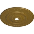 thumbnail image 3 of 29 1/2"OD x 3 5/8"ID x 1 5/8"P Sunflower Ceiling Medallion (Fits Canopies up to 5 5/8"), Hand-Painted Gold, 3 of 5